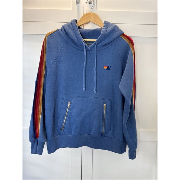 Aviator Nation Tops - Aviator Nation Classic Pullover Hoodie Size M Vintage Caribbean Velvet Stripes